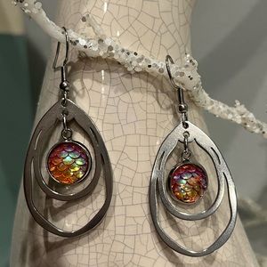 Silver Mermaid Dangle Earrings